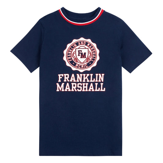 Franklin & Marshall Boys Tipped Crest T-Shirt FMS0557203