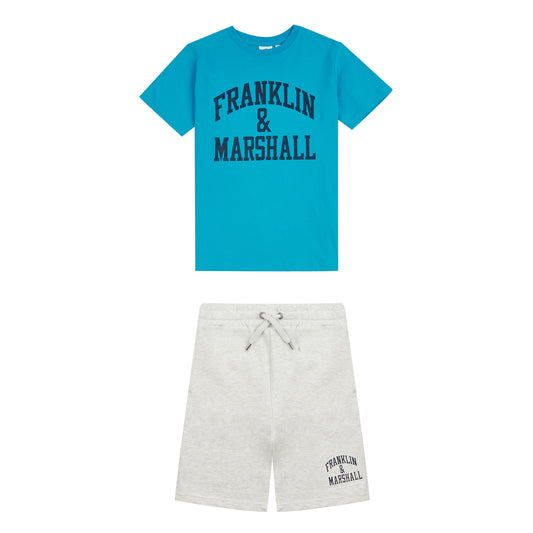 Franklin & Marshall Boys Vintage Arch T-Shirt and Shorts Set FMS0590B18