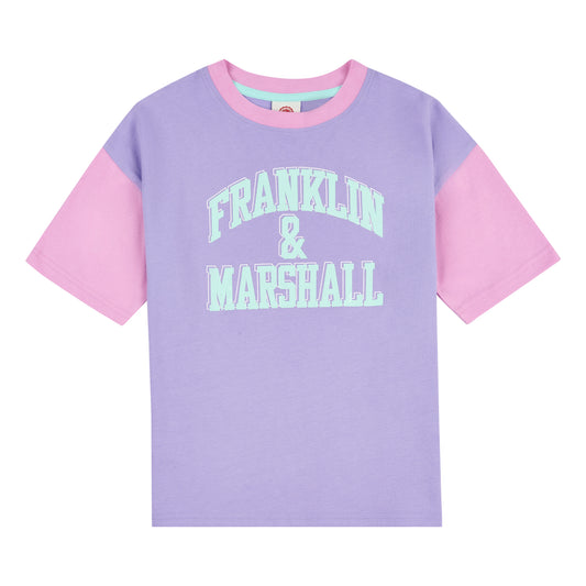 Franklin & Marshall Girls Colour Block Oversized T-Shirt FMS5011D02