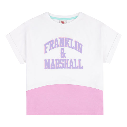 Franklin & Marshall Girls Batwing Crop T-Shirt FMS5012002