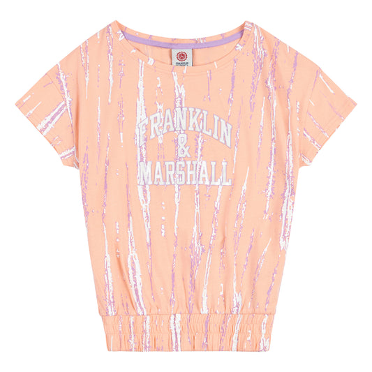 Franklin & Marshall Girls Elasticated Hem T-Shirt FMS5032D01