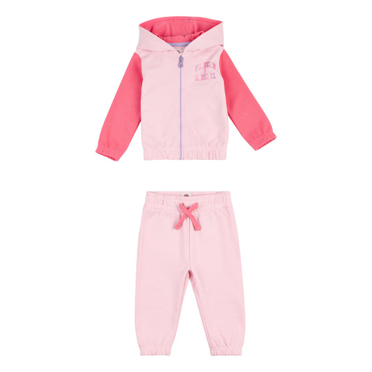 Franklin & Marshall Girls Baby and Toddler Zip Hoodie and Joggers Set FMS5046492