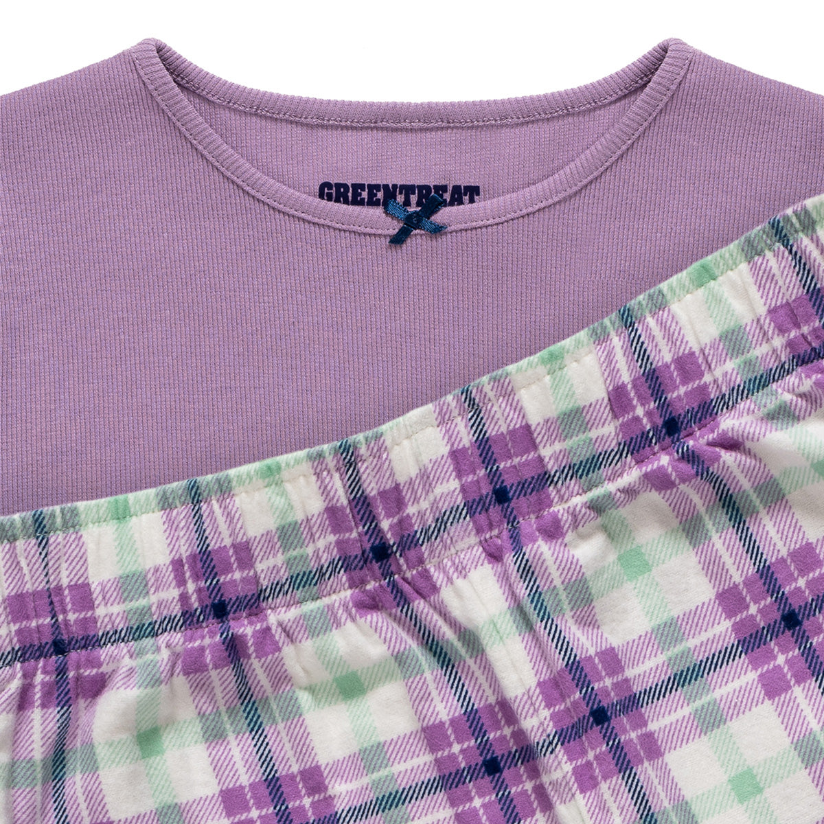 1 Pack Girls Greentreat Organic Cotton Longsleeve Textured T-Shirt & Cuffed Bottoms GLHGT085