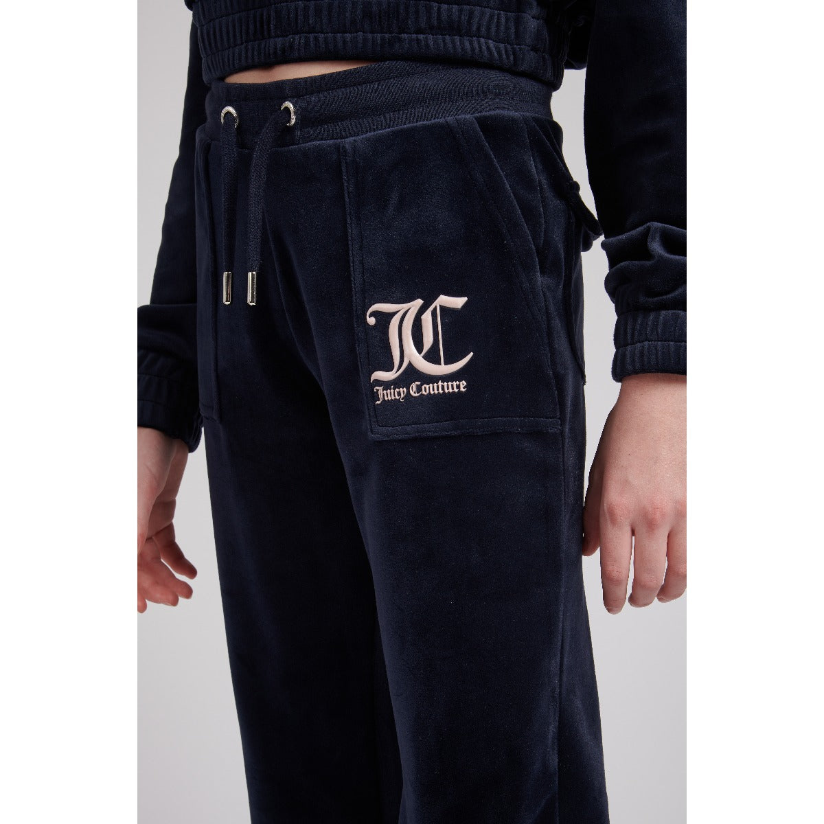 Juicy Couture Girls Velour Patch Pocket Joggers