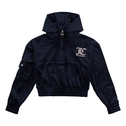 Juicy Couture Girls 1/4 Velour Zip Hoodie