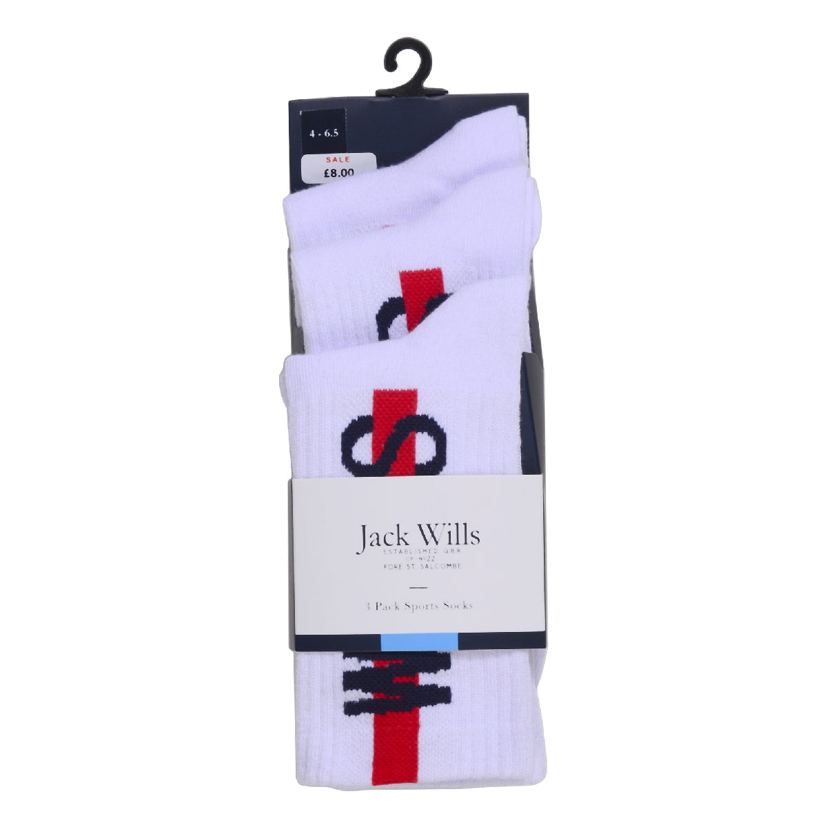 Three Pack Jack Wills Sports Socks - White JWS0049002