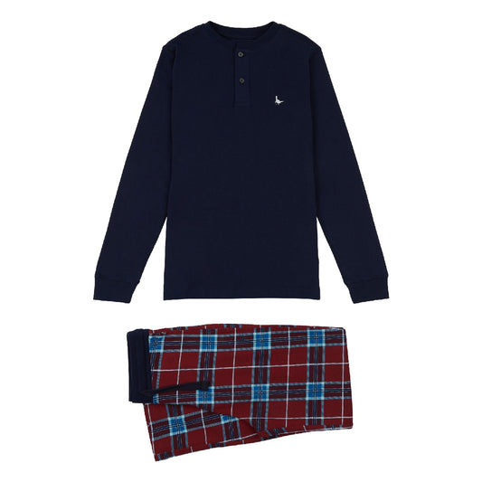 Jack Wills Henley Long-Sleeved T-Shirt and Check Trouser Set JWS0197203