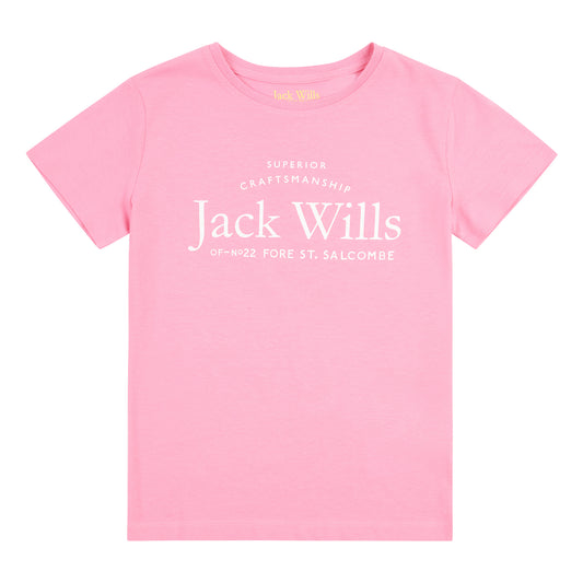 Jack Wills Girls Classic Crew-Neck T-Shirt JWS5010C05