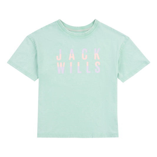 Jack Wills Girls Oversized Acid Wash T-Shirt JWS5245D52