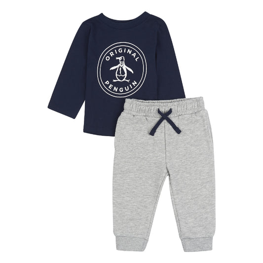 Stamp Long-Sleeved Tee and Jogger Set