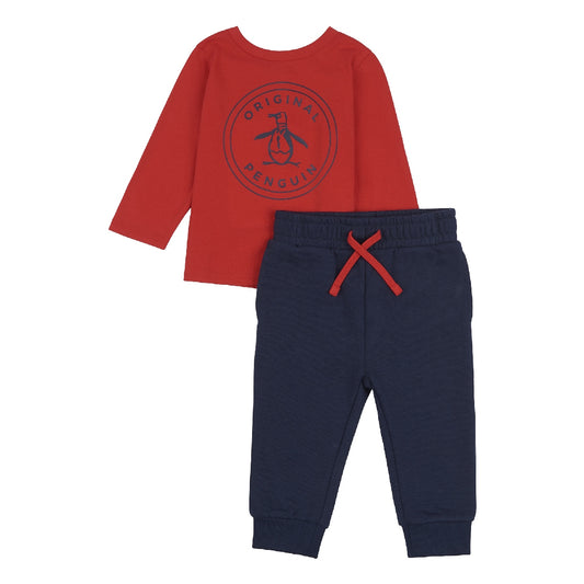 Stamp Long-Sleeved Tee and Jogger Set PGN0954668