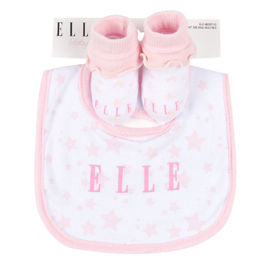 Elle Girls Toddler Star Bib and Bootie Set
