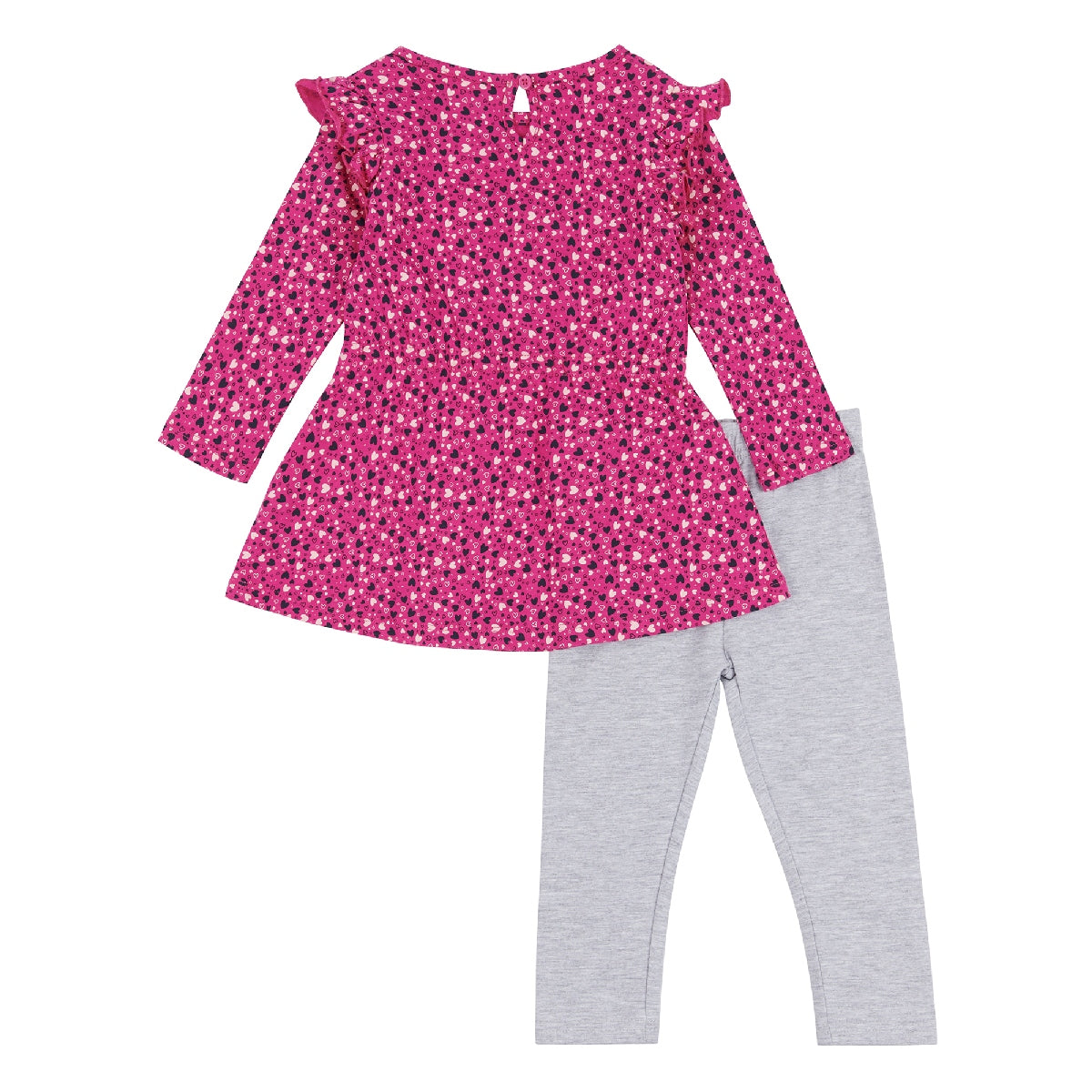 Elle Toddler Heart Frill Dress & Matching Leggings Set