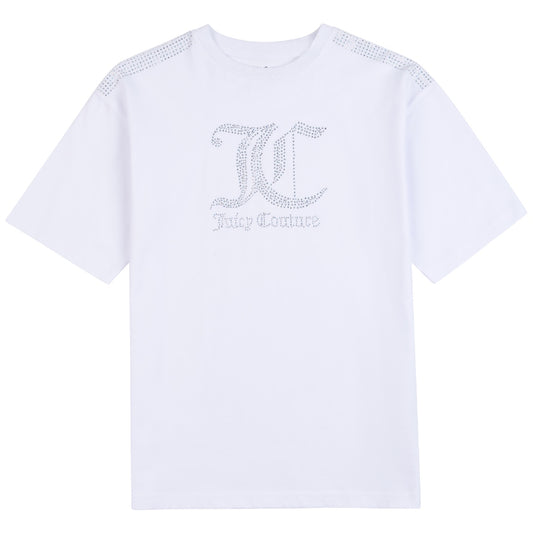 Juicy Couture Girls Diamante Boyfriend T-Shirt