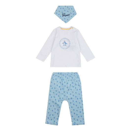 Penguin Boys Toddler 3 Piece T-Shirt, Jogger and Bib Set