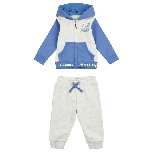 Russell Athletic Boys Colour Block Zip Hoodie and Joggers Set